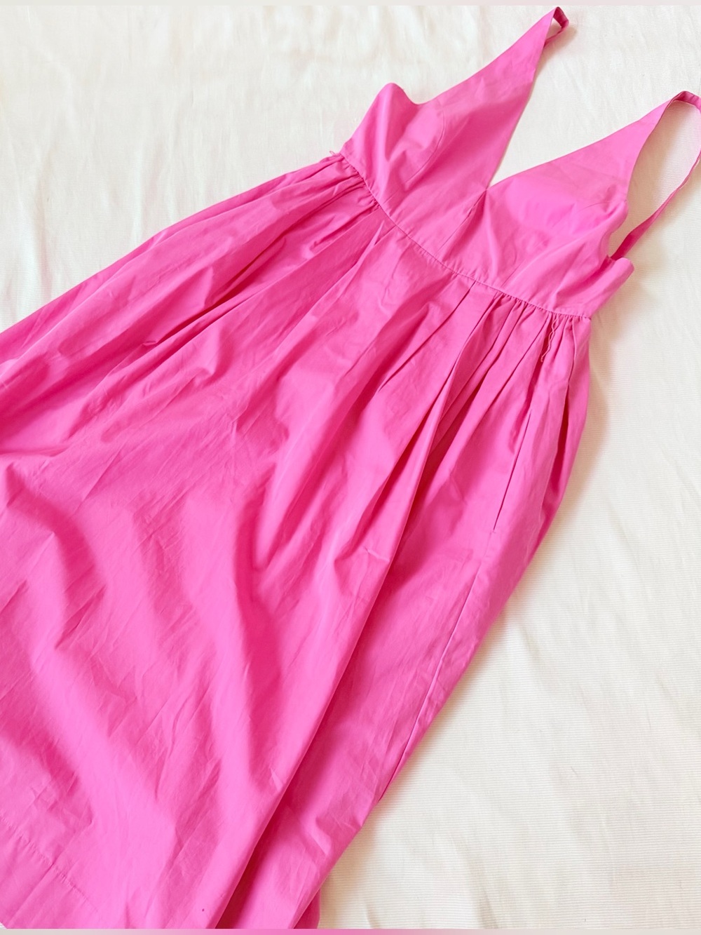 Zara Womens Dress Maxi Pink Cotton Wide Belt Strap Resort wear Summer Party S